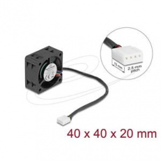 Delock Axiální ventilátor: 24 V DC, 40 x 40 x 20 mm, černý