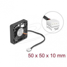 Delock Axiální ventilátor: 12 V DC, 50 x 50 x 10 mm, černý