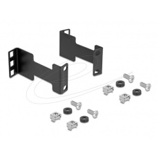 Delock Montážní sada adaptéru, rozšíření hloubky serverového regálu k zvětšení montážní hloubky až o 10 cm, 1U, černá