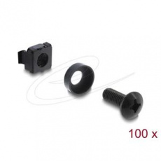Delock 10” a 19” Racková montážní sada 100 kusů černá