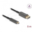 Delock Aktivní optický kabel USB Type-C™ na DisplayPort 8K, 60 Hz, 40 Gbps, 5 m, černý