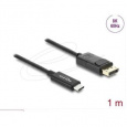 Delock Koaxiální kabel USB Type-C™ na DisplayPort (DP Alt Mode) 4K 60 Hz s pleteným opláštěním 1 m