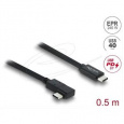 Delock Koaxiální kabel USB 40 Gbps pravoúhlý levý / pravý USB PD 3.1 240 W 0,5 m