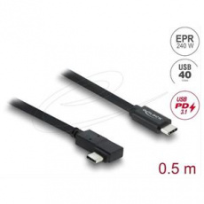 Delock Koaxiální kabel USB 40 Gbps pravoúhlý levý / pravý USB PD 3.1 240 W 0,5 m