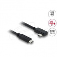 Delock Koaxiální kabel USB 40 Gbps pravoúhlý levý / pravý USB PD 3.1 240 W 1 m