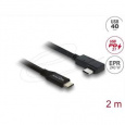 Delock Koaxiální kabel USB 40 Gbps pravoúhlý levý / pravý USB PD 3.1 240 W 2 m