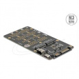 Delock Převodník M.2 Key M NVMe SSD na SFF-8654 a M.2 Key B SATA SSD na SATA