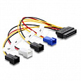 Delock Napájecí kabel SATA 15 pin samec na 4 x 2 pin ventilátor (12 V / 7 V / 5 V) 20 cm