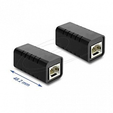 Delock Spojka ze zásuvky RJ45 na zásuvku Cat.6 A, stíněná, černá
