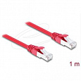 Delock Síťový kabel RJ45 Cat.6A S/FTP, 1 m, červený