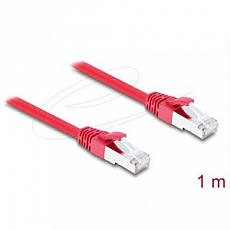 Delock Síťový kabel RJ45 Cat.6A S/FTP, 1 m, červený