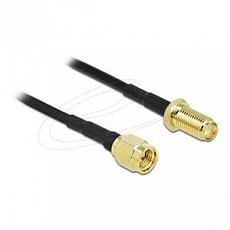 Delock Anténní kabel SMA samec na SMA samice LMR/CFD100 5 m low loss