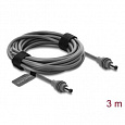 Delock Kabel DC 5,5 x 2,1 mm na DC 5,5 x 2,1 mm, kompatibilní se Starlink Mini, 3 m, šedý