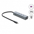 Delock 5 portový rozbočovač USB Type-C™, 10 Gbps, s video výstupem 8K a PD3.0 100 W