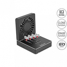 Delock Dokovací stanice USB 20 Gbps pro 4 x SSD M.2 NVMe PCIe s funkcí klonování a mazání