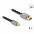 Delock Kabel mini DisplayPort na DisplayPort 8K 60 Hz 2 m šedá kovová bez západky