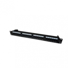 DATACOM Patch panel 19" UTP 24 port CAT5E DUAL 1U BK (4x6p) VL