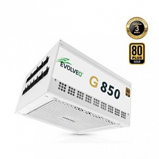 EVOLVEO G850 zdroj 850W, 80+ GOLD, ATX 3.1, PCIe 5.1, aPFC, 140mm ventilátor, modulární, záruka 3 roky, bílý