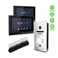 EVOLVEO DoorPhone ID-2, 2drátový videotelefon pro dva byty s RFID, otiskem prstu a podporou ONVIF kamer