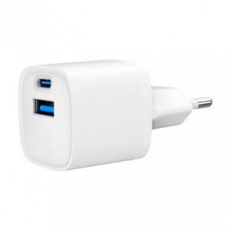 Gembird USB nabíječka, 2x port, 20W, rychlé nabíjení, bílá