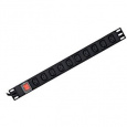 GEMBIRD rozvodná jednotka PDU s 10 zásuvkami C13, výška 1U, proud 16 A, zástrčka C19, kabel 2 m