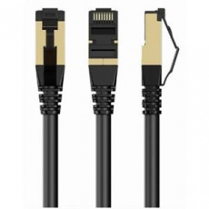 GEMBIRD PP8-LSZHCU-BK-15M – S/FTP Cat. 8 LSZH propojovací kabel, černý, 15 m