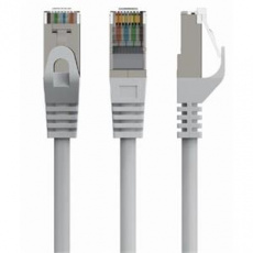 GEMBIRD PP6A-LSZHCU-15M – S/FTP Cat. 6A LSZH propojovací kabel, šedý, 15 m