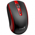 Genius ECO-8150 Myš, bezdrátová, optická, 1200DPI, 4 tlačítka, Copilot, 2,4GHz, USB-A dongle, USB-C nabíjení, černo-červená