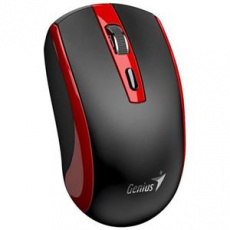 Genius ECO-8150 Myš, bezdrátová, optická, 1200DPI, 4 tlačítka, Copilot, 2,4GHz, USB-A dongle, USB-C nabíjení, černo-červená