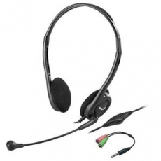 Genius HS-200C Headset, drátový, náhlavní, mikrofon, redukce na 1× 3,5 mm jack, černý