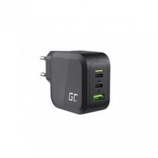 Green Cell GC PowerGaN 65W Charger (2x USB-C Power Delivery, 1x USB-A compatible with Quick Charge 3.0)