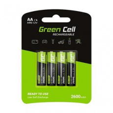 Green Cell Rechargeable Batteries 4x AA R6 2600mAh