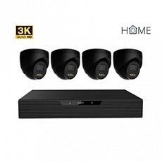 iGET HOMEGUARD N85P4 - N85P4 HOME NVR PoE recorder + 4x black camera, 3K+ (5 MPx) resolution, set