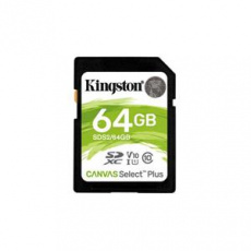 KINGSTON 64GB SDXC CANVAS Plus Class10 UHS-I 100MB/s Read Flash Card Gen3