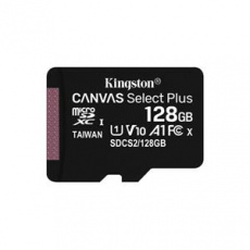 KINGSTON 128GB microSDXC CANVAS Plus Memory Card 150MB/s Read, UHS-I Speed Class, U1, V10, A1 - bez adaptéru
