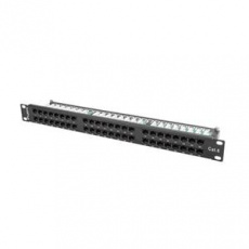 LANBERG PATCH PANEL 48 PORTŮ 1U 19" CAT.6 UTP ČERNÝ