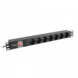 LANBERG NAPÁJECÍ DISTRIBUČNÍ JEDNOTKA (PDU) 19"  1U 10A 2M 7X SCHUKO ZÁSUVKY ČERNÁ C14