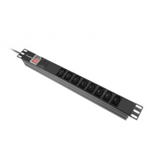 LANBERG 19"  1U 16A 2M 8X ZÁSUVKY IEC C13 ČERNÁ C20