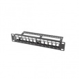 LANBERG PATCH PANEL 12 PORTŮ 1U S ORGANIZÉREM PRO KEYSTONE MODULY ČERNÝ
