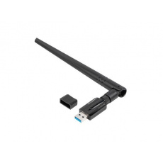 LANBERG USB ADAPTÉR BEZDRÁTOVÁ SÍŤOVÁ KARTA  NC-1200-WIE AC1200 DUAL BAND 1X INTERNÍ + 1X EXTERNÍ ANTÉNA