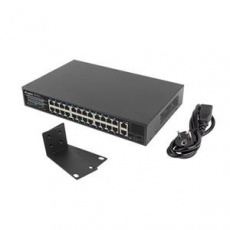 LANBERG SWITCH  24X 100MB POE+/2X COMBO RACK 19" GIGABITOVÝ ETHERNET 250W