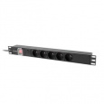 LANBERG NAPÁJECÍ DISTRIBUČNÍ JEDNOTKA (PDU) 19"  1U 10A 2M 5X FRANCOUZSKÉ ZÁSUVKY ČERNÁ C14