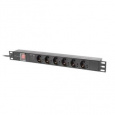 LANBERG NAPÁJECÍ DISTRIBUČNÍ JEDNOTKA (PDU) 19"  1U 16A 2M 6X SCHUKO ZÁSUVKY ČERNÁ