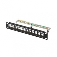 LANBERG PATCH PANEL 12 PORTŮ 1U 10" FTP PRO MODULY KEYSTONE ČERNÝ  V2