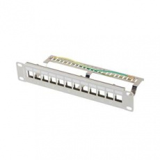 LANBERG PATCH PANEL 12 PORTŮ 1U 10" FTP PRO MODULY KEYSTONE ŠEDÝ  V2