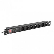 LANBERG NAPÁJECÍ DISTRIBUČNÍ JEDNOTKA (PDU) PRO 19" 1U 16A 2M 7X FRANCOUZSKÉ ZÁSUVKY SPD-3MP ČERNÁ