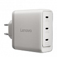 Lenovo CONS  Multi-port USB-C 100W GaN Charger = napájecí adaptér s 3x UBS-C v bílé barvě