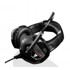 Modecom VOLCANO BOW headset, herní sluchátka s mikrofonem, 2,2m kabel, 3,5mm jack, USB napájení, černá, LED podsvícení
