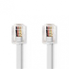 Nedis TCGL90200WT20 - Telefonní Kabel | RJ11 Zástrčka - RJ11 Zástrčka | Plochý |  2 m | Bílá