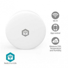 Nedis WIFISA11CWT - Monitor kvality ovzduší SmartLife | Wi-Fi | Oxid uhličitý / Teplota / Vlhkost | Android/ IOS | Bíllá